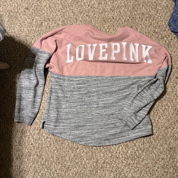 PINK Victoria's Secret Cozy Pink and Gray Sweatshirt - Picture 2 of 3